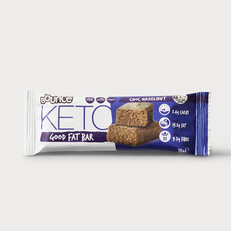 CHOC HAZELNUT KETO GOOD FAT BAR (V) Bounce Australia